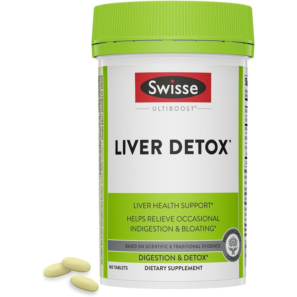 Swisse Milk Thistle Liver Cleanse Detox and Repair 180 tablets front view premium liver supplement