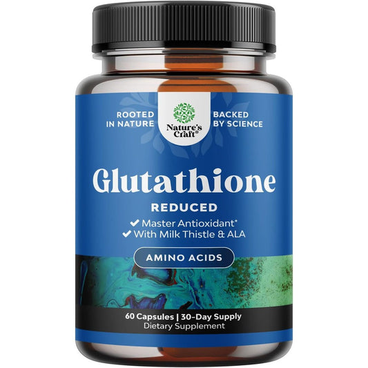 Natures Craft Reduced Glutathione 1000mg 60 Capsules front view bottle