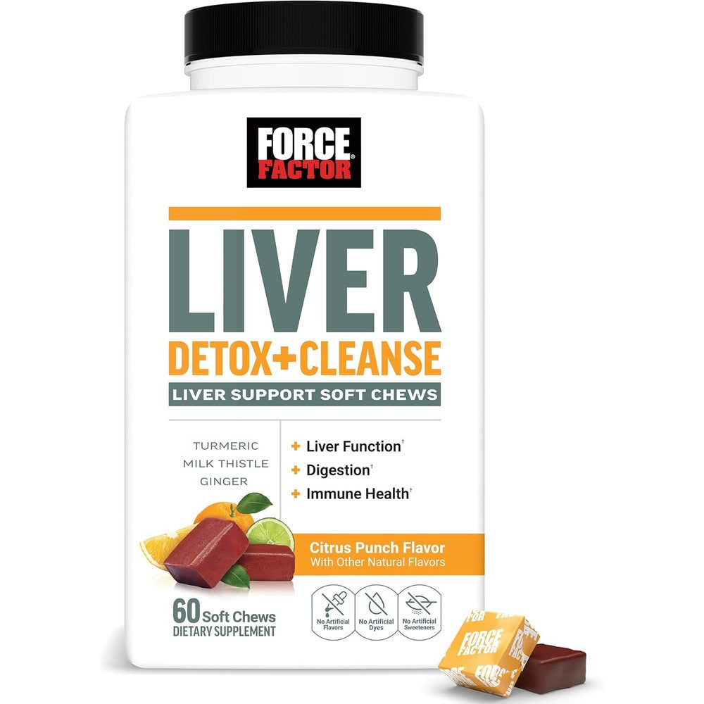 Force Factor Liver Detox Cleanse 60 soft chews bottle front view