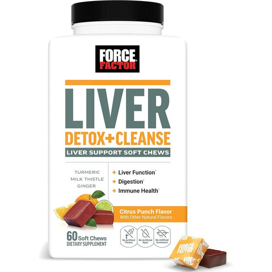 Force Factor Liver Detox Cleanse 60 soft chews bottle front view