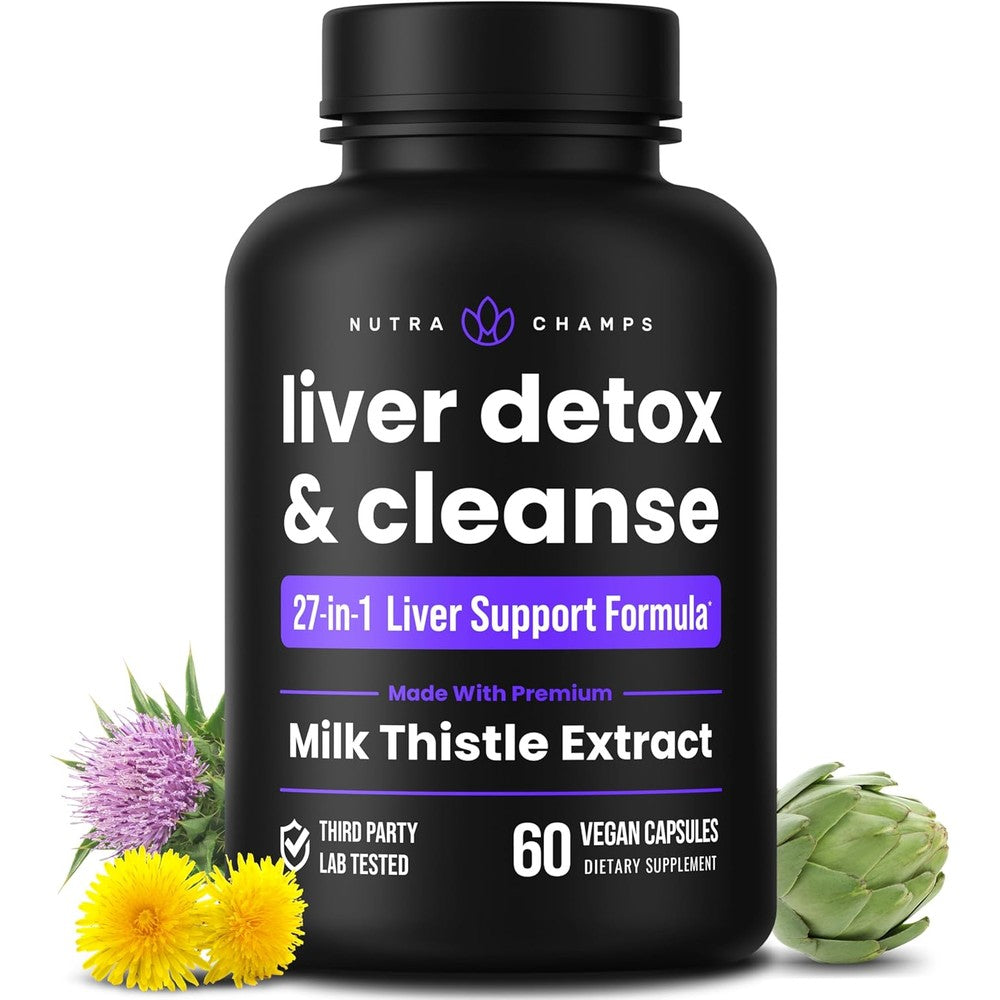 NutraChamps Liver Cleanse Detox and Repair formula 60 capsule bottle front view