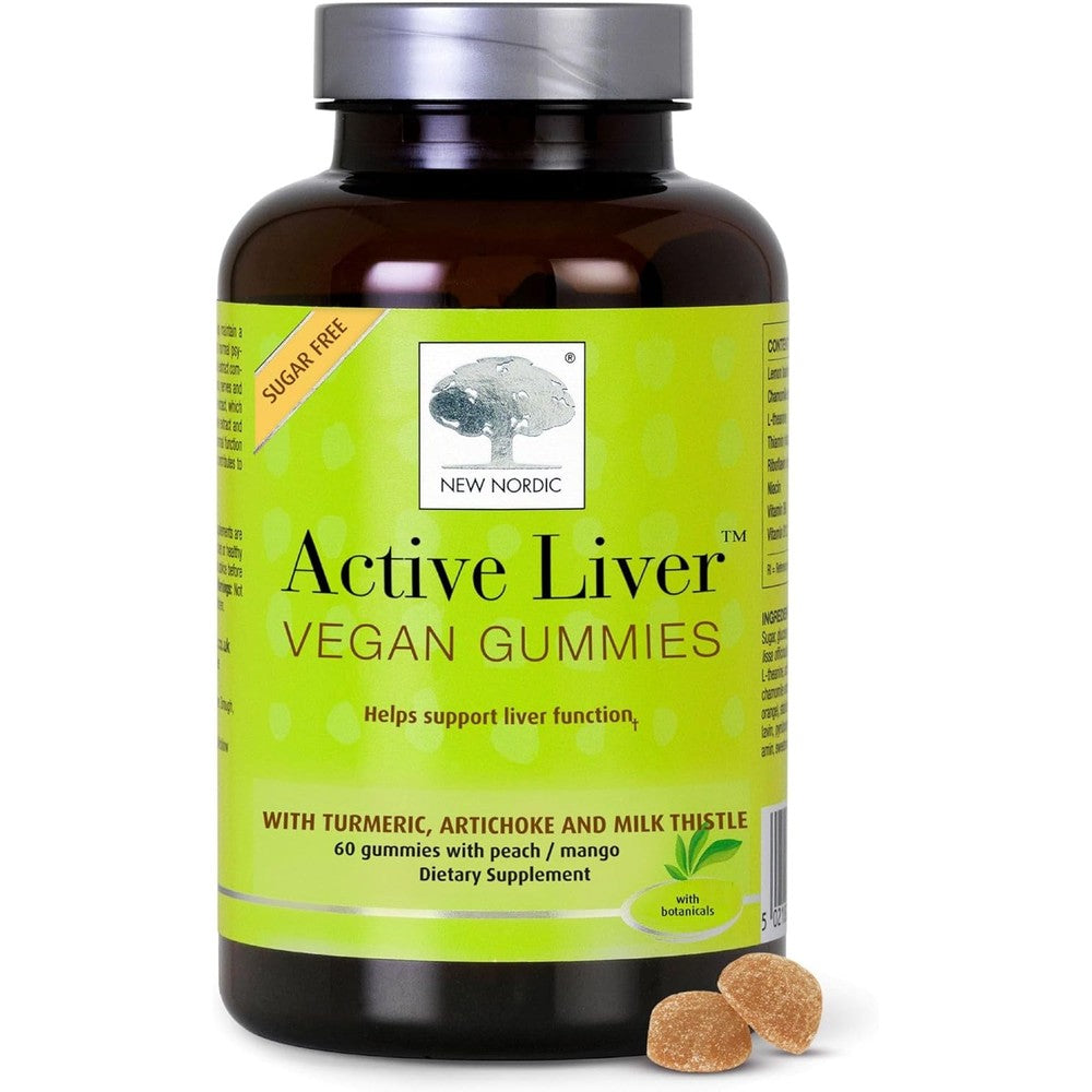 New Nordic Active Liver 60 Gummies front view of premium sugar free liver supplement bottle