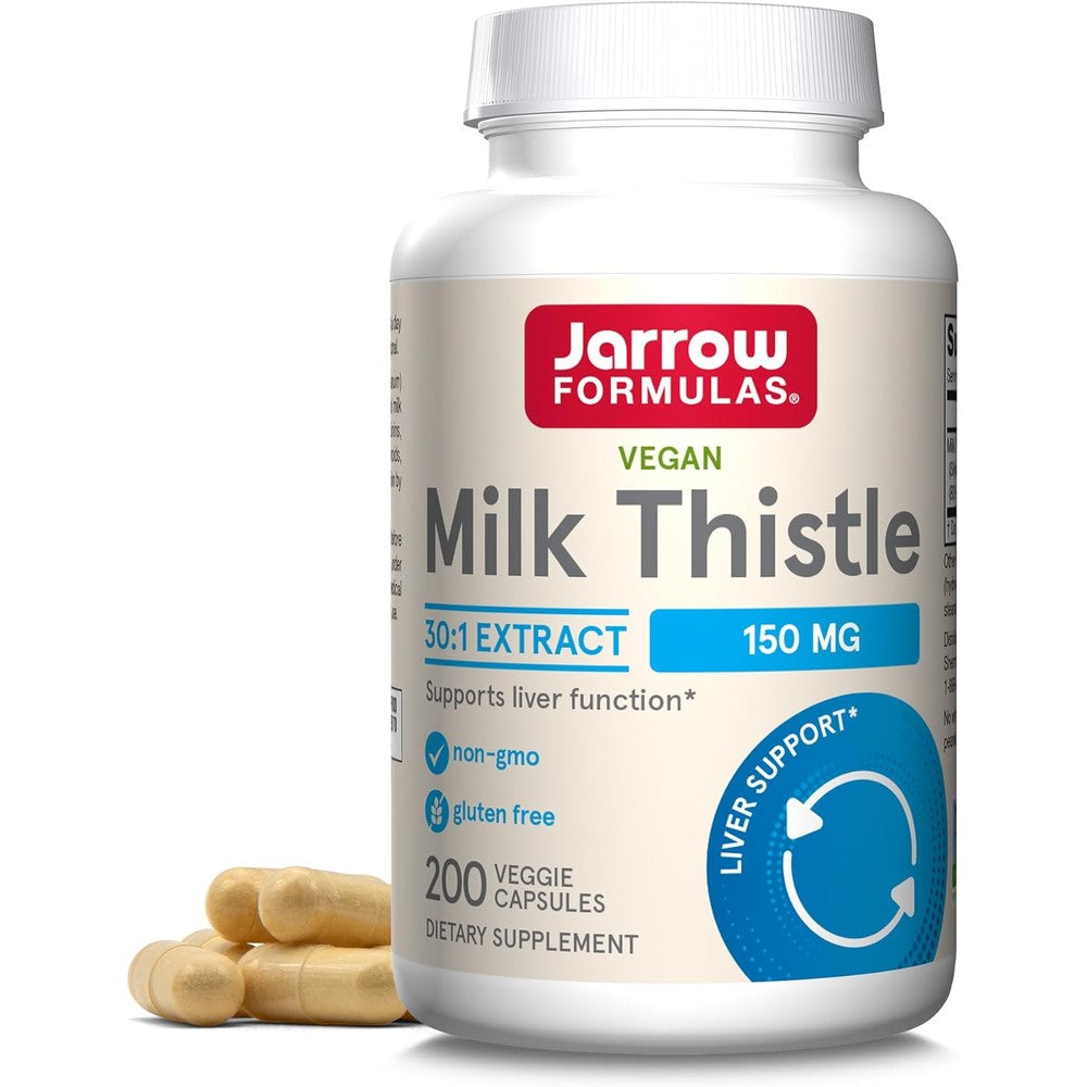 Jarrow Formulas Milk Thistle 150mg 200 Veggie Capsules front bottle view liver support supplement India