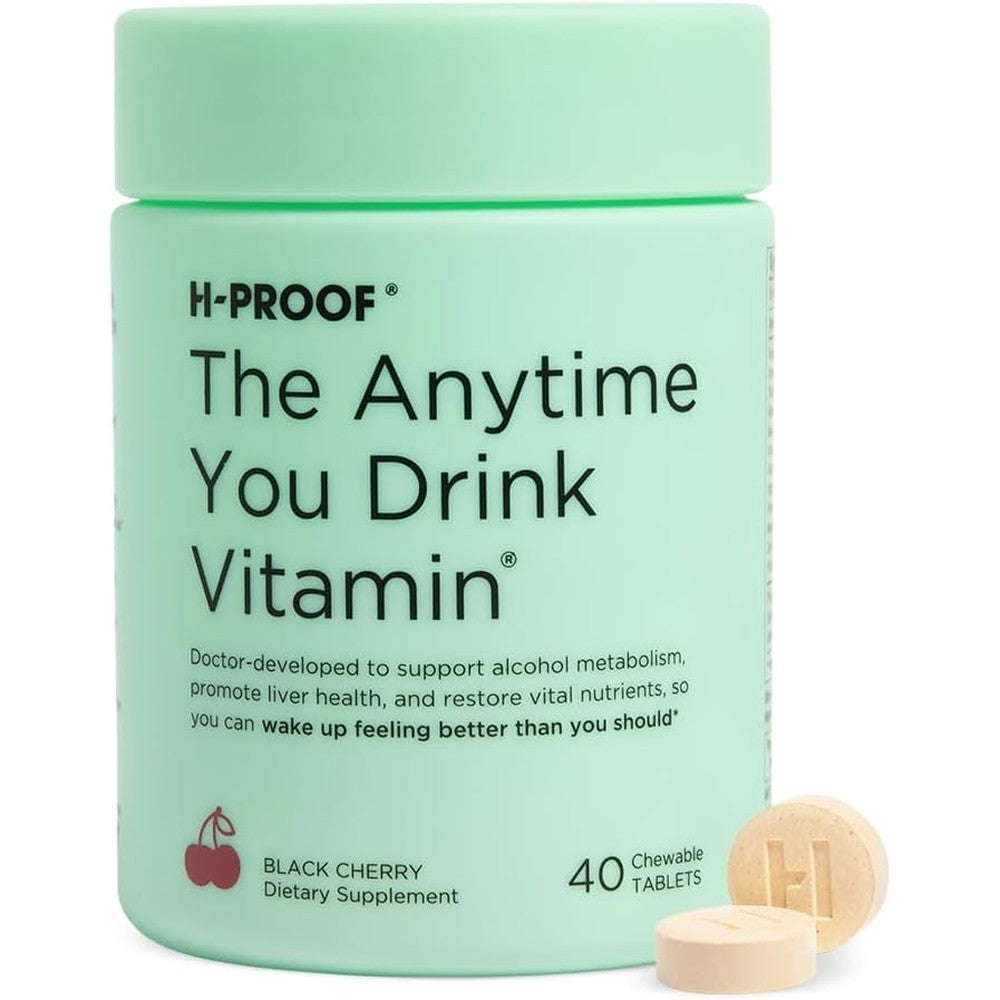 H-PROOF The Anytime You Drink Vitamin front view bottle of liver health supplement