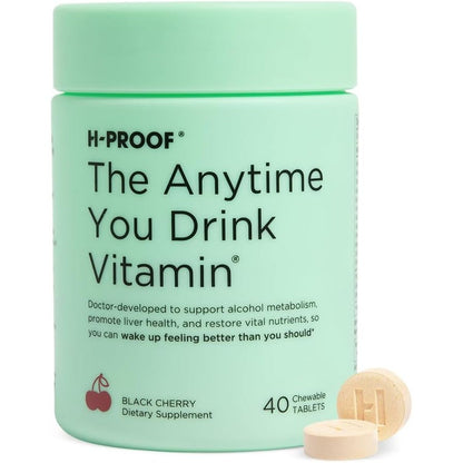 H-PROOF The Anytime You Drink Vitamin front view bottle of liver health supplement