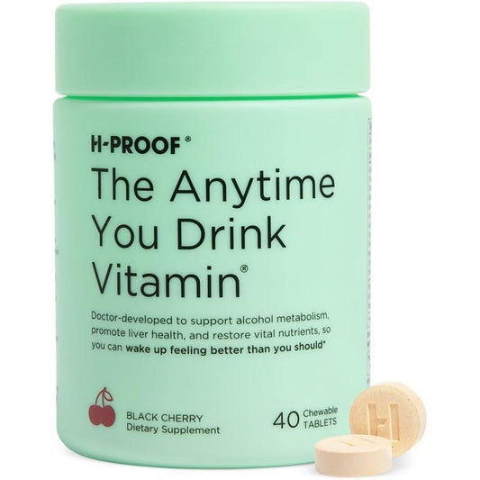 H-PROOF The Anytime You Drink Vitamin front view bottle of liver health supplement