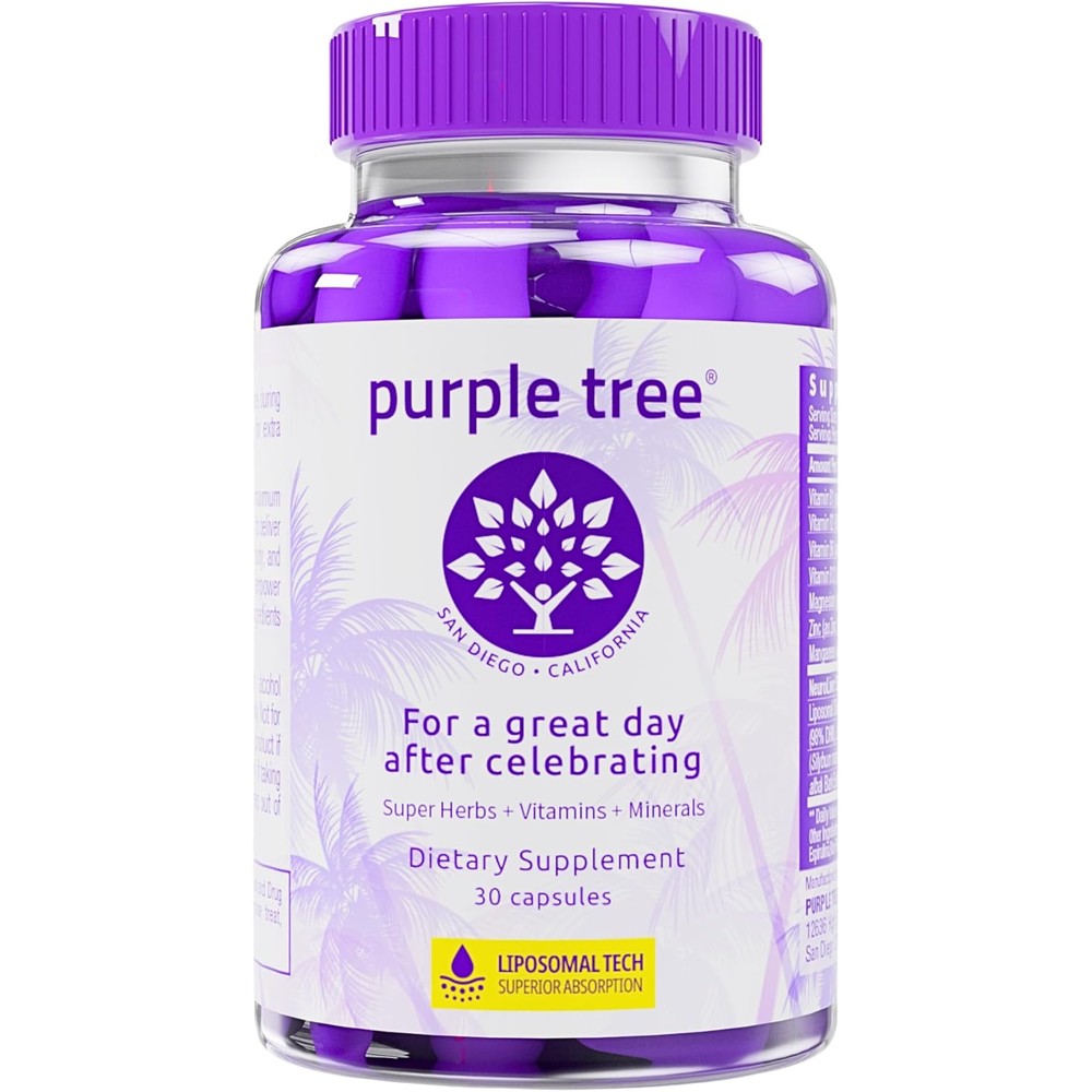 Purple Tree Post Wellness Supplement 30 capsules front view bottle for liver support