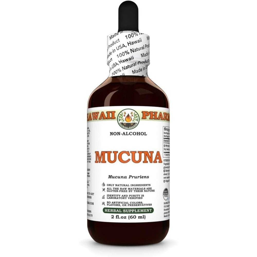 Hawaii Pharm Mucuna Pruriens Dry Seed Tincture front view bottle