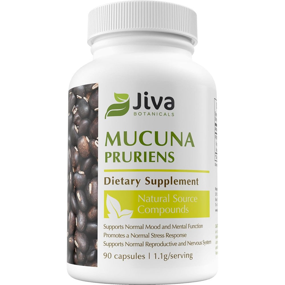Jiva Botanicals Mucuna Pruriens 90 capsules front view bottle packaging