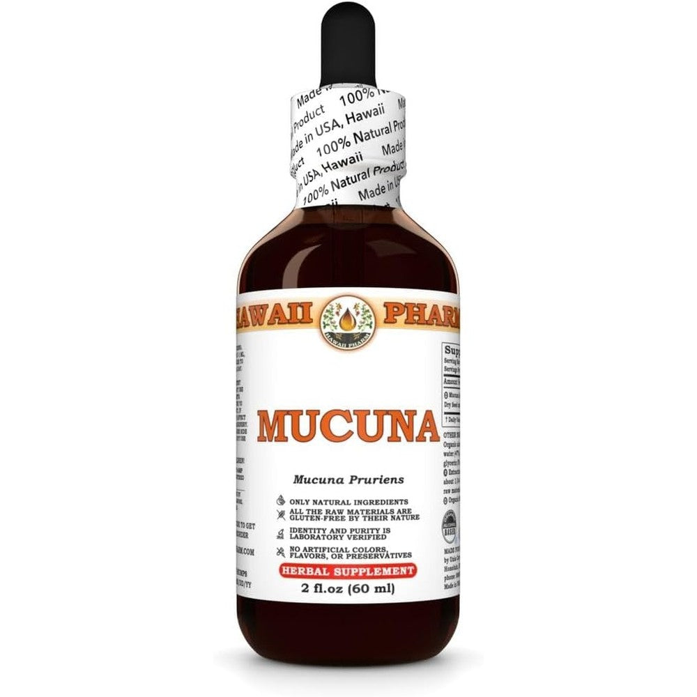 Hawaii Pharm Mucuna Pruriens Dry Seed Tincture front view bottle