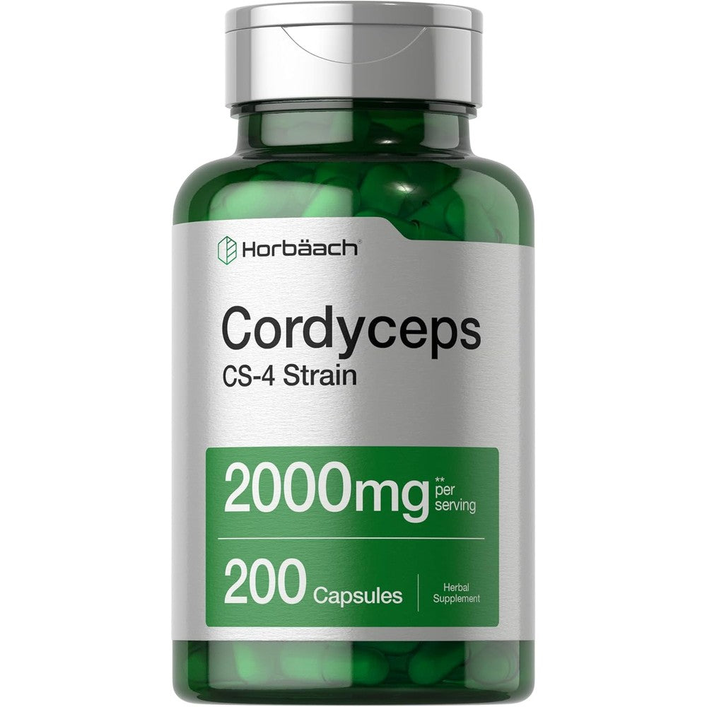 Horbaach Cordyceps Mushroom capsules front view authentic USA imported supplement