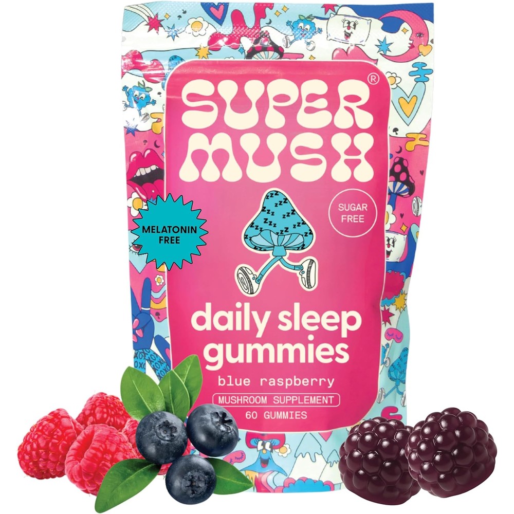 SuperMush Daily Sleep Mushroom Gummies front view authentic USA imported sleep supplement
