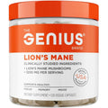 The Genius Brand Genius Lions Mane 120 veggie capsules front bottle view for daily focus support