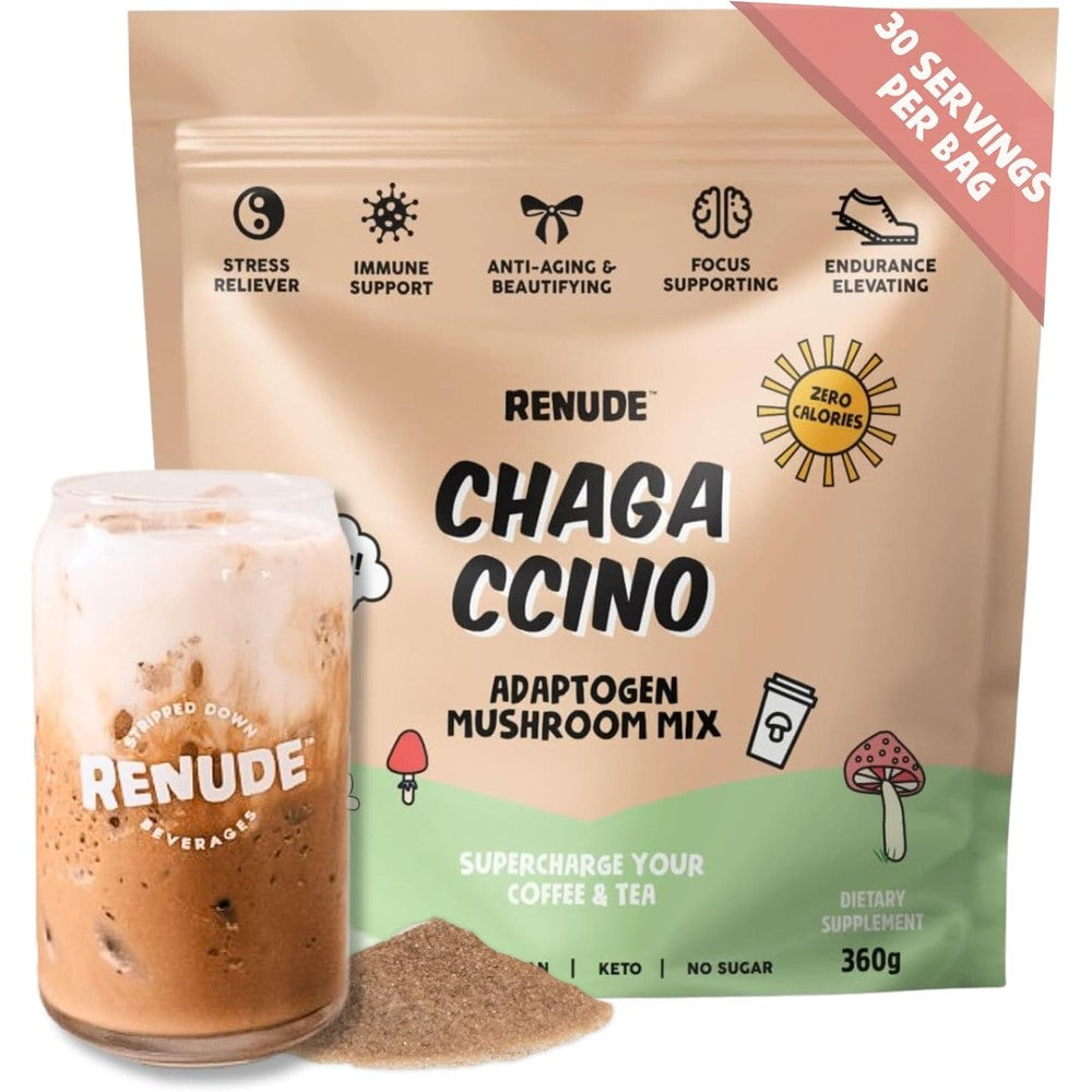 Renude Chagaccino Wild Chaga Mushroom Coffee Mix 30 Servings front view