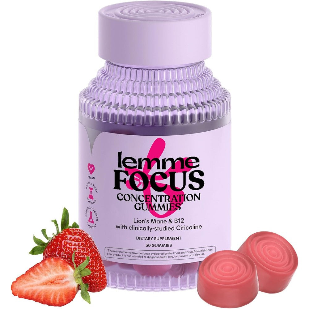 Lemme Focus Concentration Brain Health Gummies bottle front view for premium cognitive support