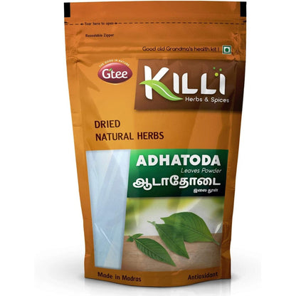 Killi Adhatoda Vasica leaves powder pouch front view