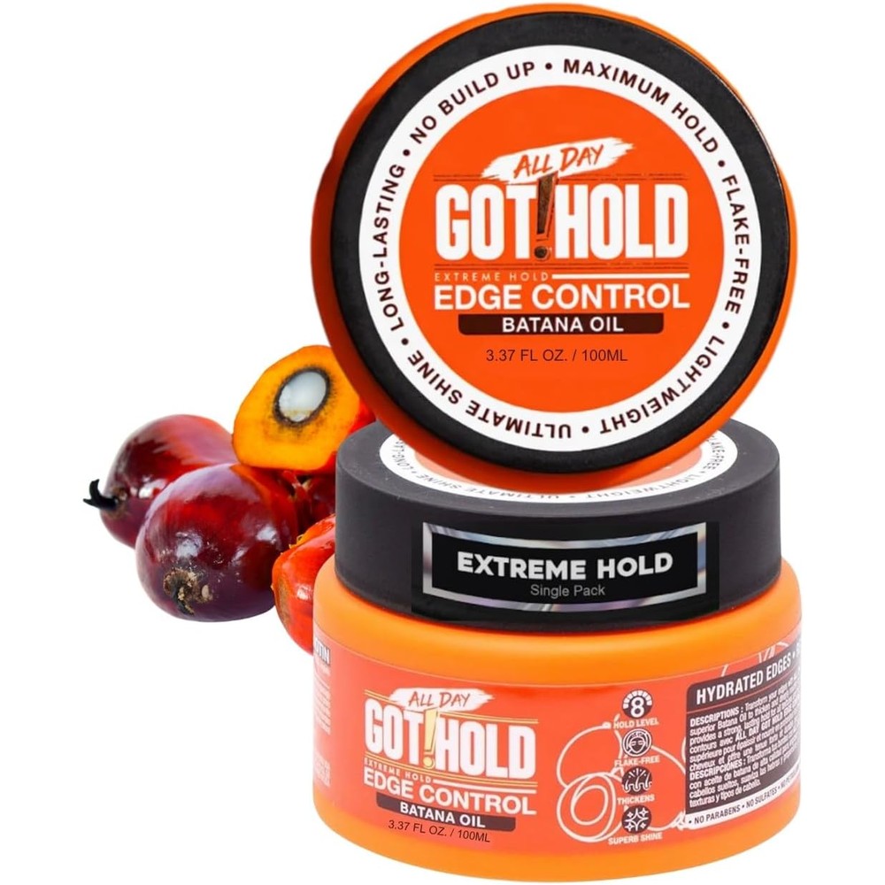 All Day Got Hold Extreme Hold Batana Oil Edge Control 100ml jar front view showing branding.