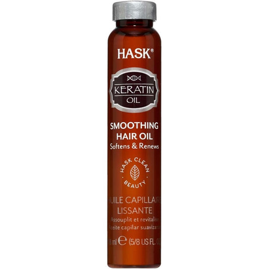 HASK Keratin Protein Smoothing Shine Oil 12 Pieces pack front view showcasing authentic USA imported packaging.