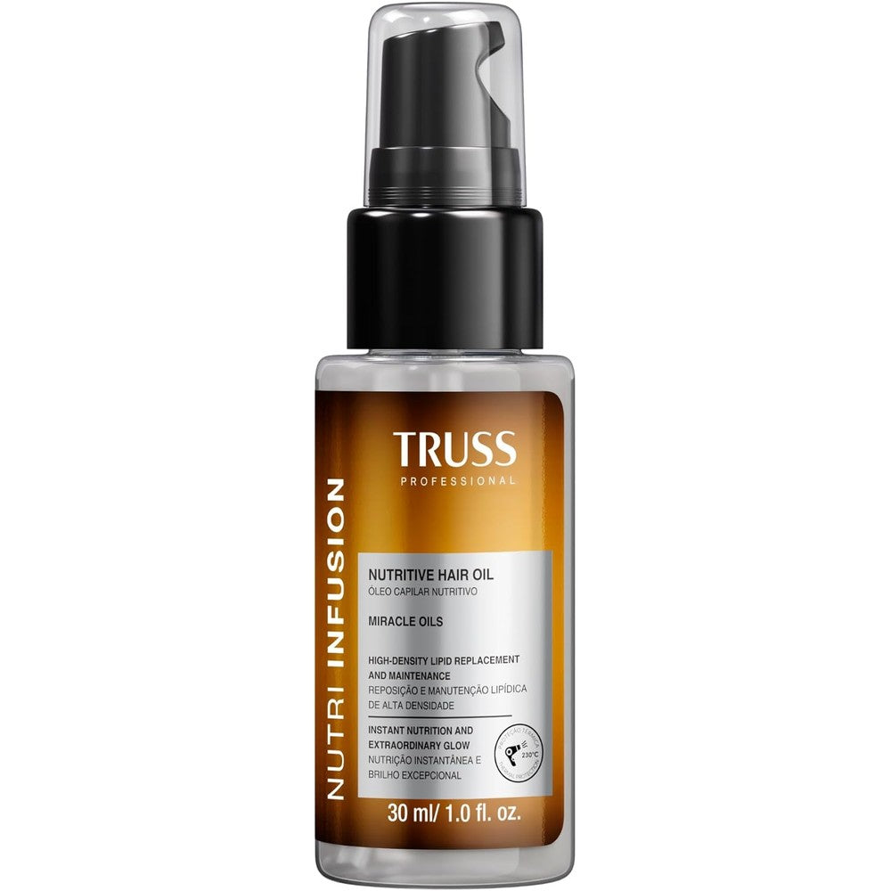 Truss Professional Nutri Infusion Hair Oil front view bottle for salon quality frizz control