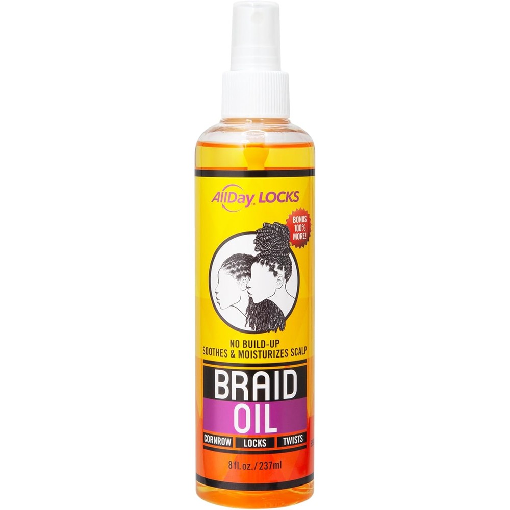 AllDay Locks Braid Foam front view of the eight ounce bottle for long lasting hair styling