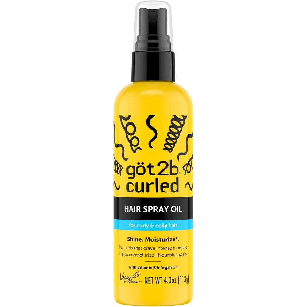 Got2B Curled Hair Spray Oil 4oz bottle for curl types 3 and 4