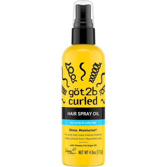 Got2B Curled Hair Spray Oil 4oz bottle for curl types 3 and 4