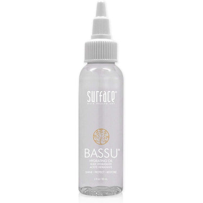 Surface Hair Bassu Hydrating Oil front view of the two fluid ounce bottle for premium salon hair treatment