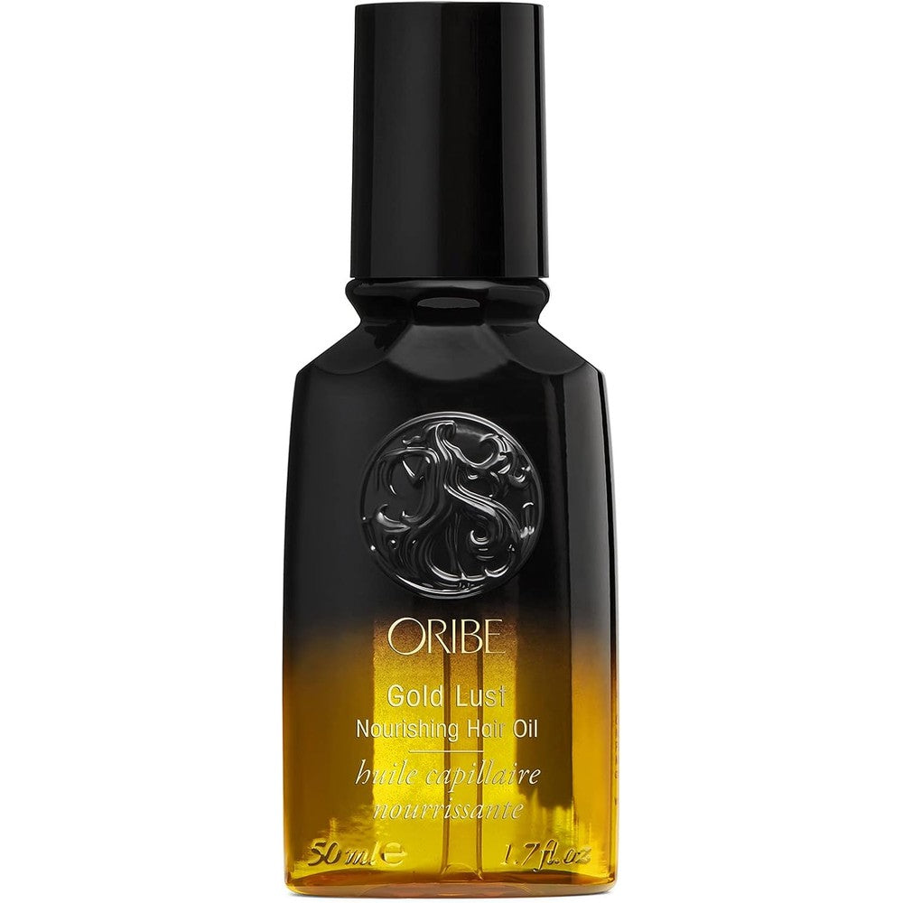 Oribe Gold Lust Nourishing Hair Oil front view of the luxury 50ml bottle.