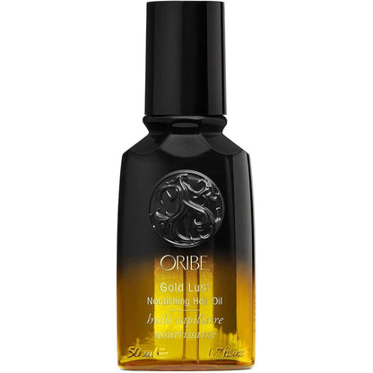Oribe Gold Lust Nourishing Hair Oil front view of the luxury 50ml bottle.