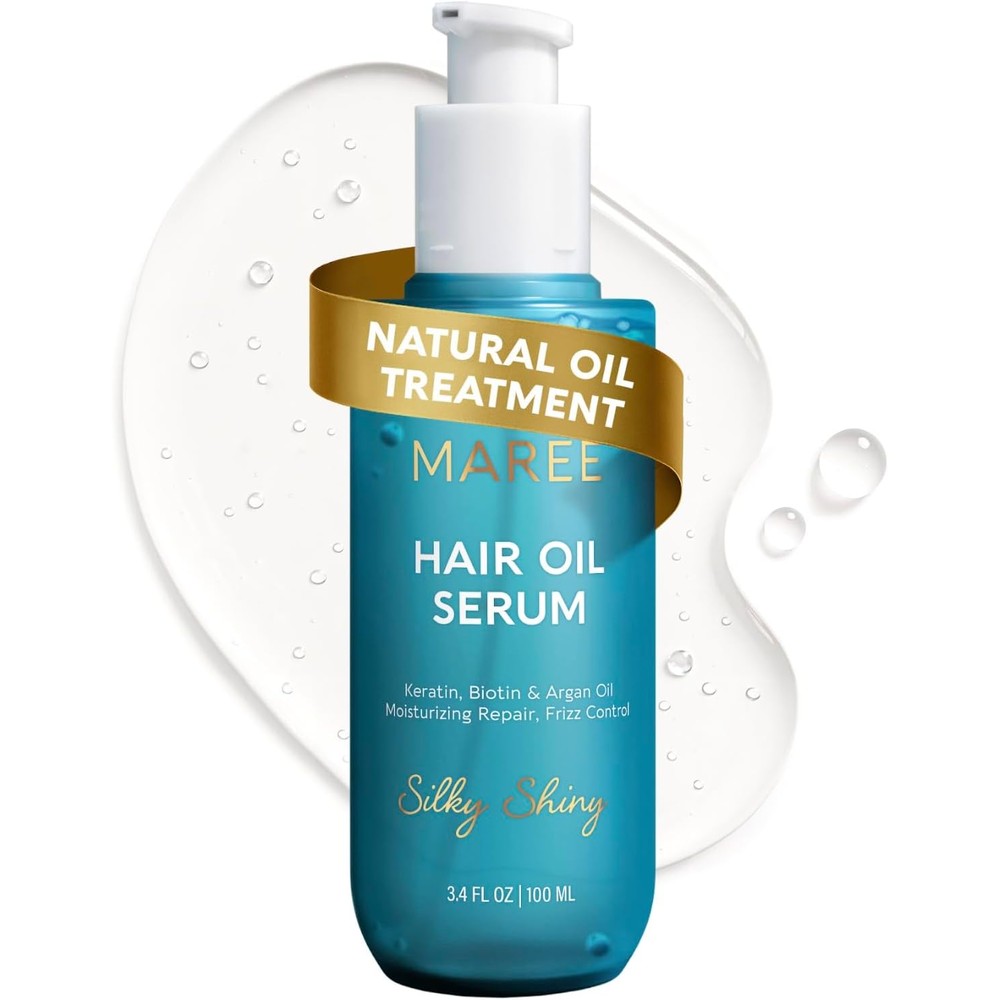 MAREE Hair Serum for Dry and Curly Hair Gloss front view bottle for frizz control