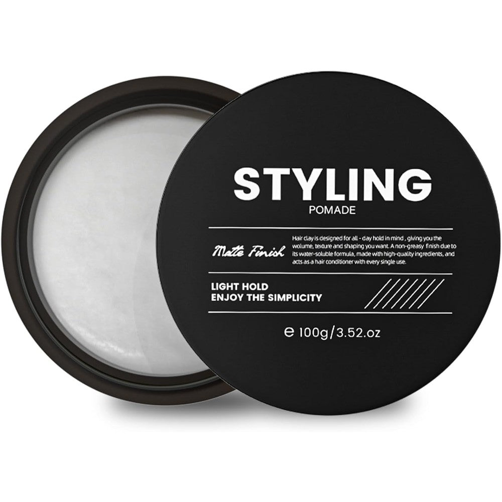 Selthoo Pomade for Men front view jar for strong hold hair styling