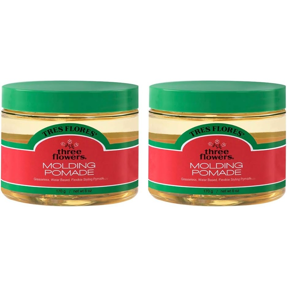 Three Flowers Tres Flores Molding Hair Styling Cream Pomade front view two pack