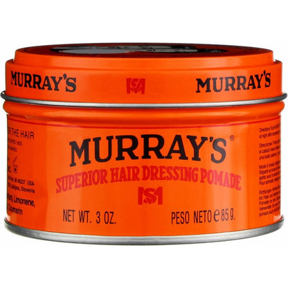 Murray's Superior Hair Dressing Pomade front view of orange tin pack