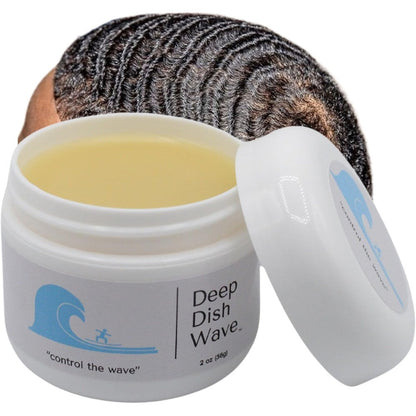 Deep Dish Wave Pomade 2 Ounce container front view natural wave grease for men