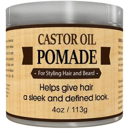 OKAY MEN Castor Oil Beard and Hair Pomade front view container