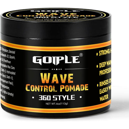 Goiple Natural Wave Pomade front view of the 4 ounce hair cream jar for men.