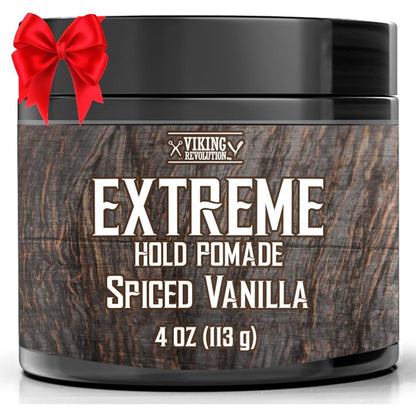 Viking Revolution Spiced Vanilla Hair Pomade front view showing the four ounce jar packaging.