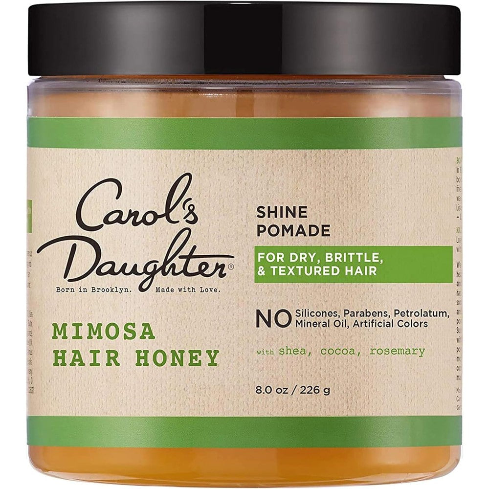 Carol's Daughter Mimosa Hair Honey Shine Pomade front view jar for curly hair moisture
