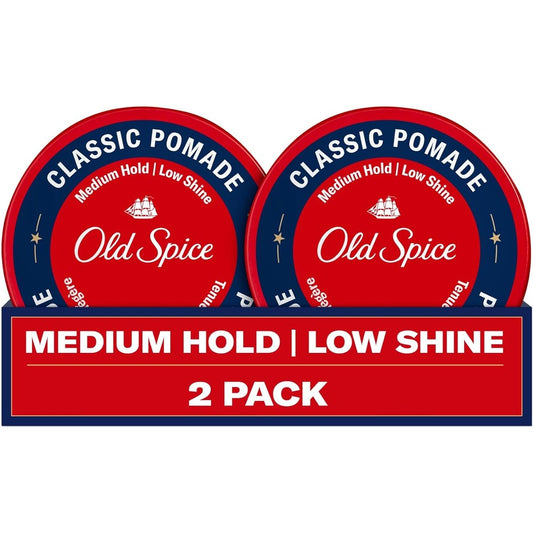Old Spice Classic Hair Pomade twin pack front view styling gel for men