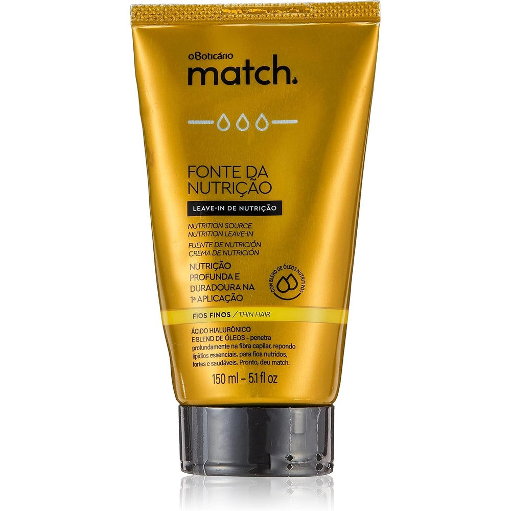 O Boticário Match Nourishing Fountain Combing Cream for thin hair bottle
