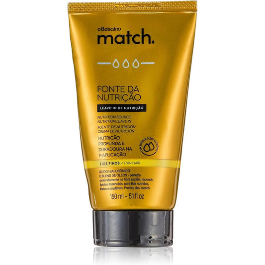 O Boticário Match Nourishing Fountain Combing Cream for thin hair bottle
