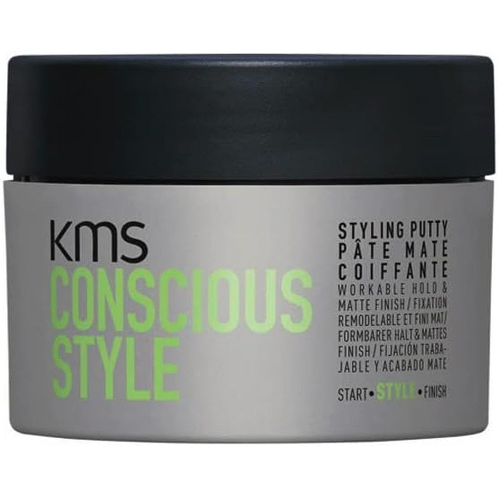 KMS Conscious Style Matte-Texture Finish Styling Putty jar front view