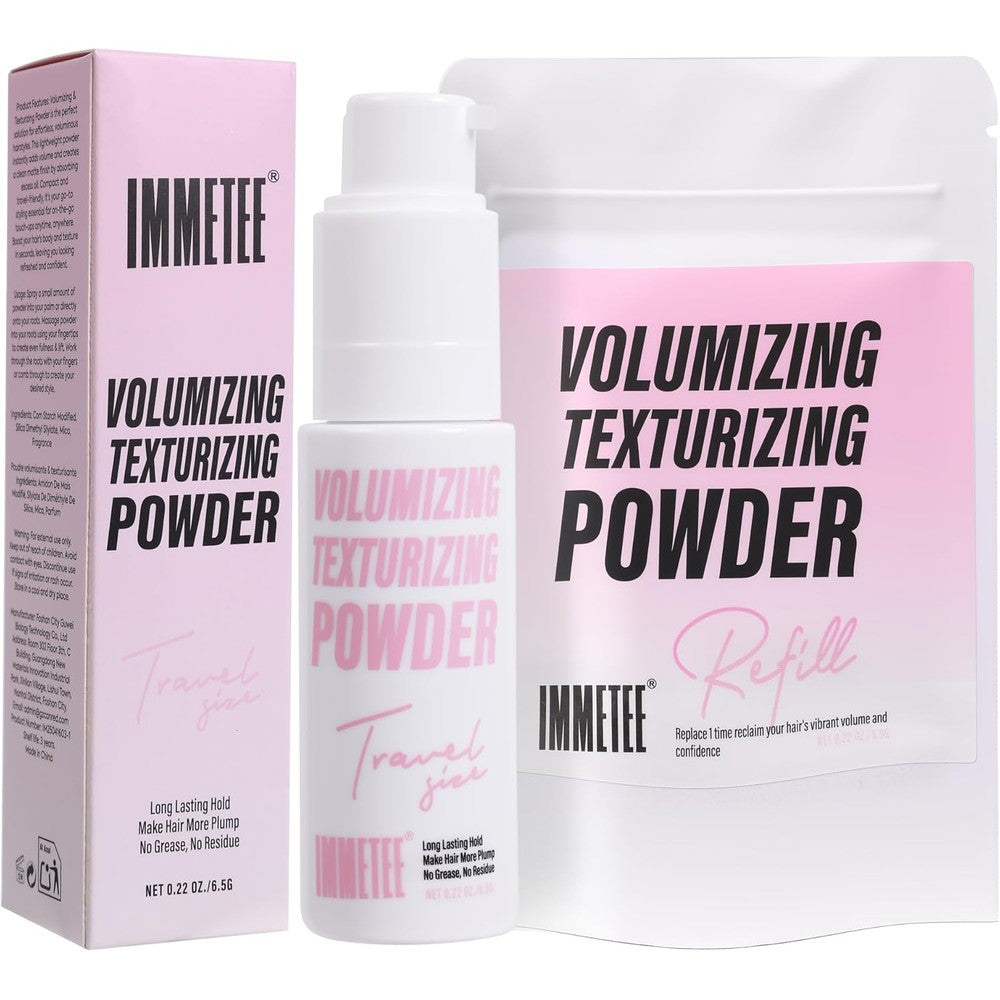 Immetee Texture Powder bottle and refill pack front view