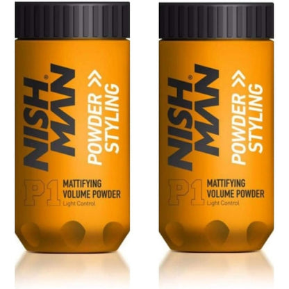 Nishman Hair Styling Powder P1 front view bottle packaging