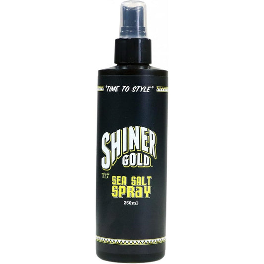 Shiner Gold Sea Salt Hair Styling Spray front view for texturizing men's hair.
