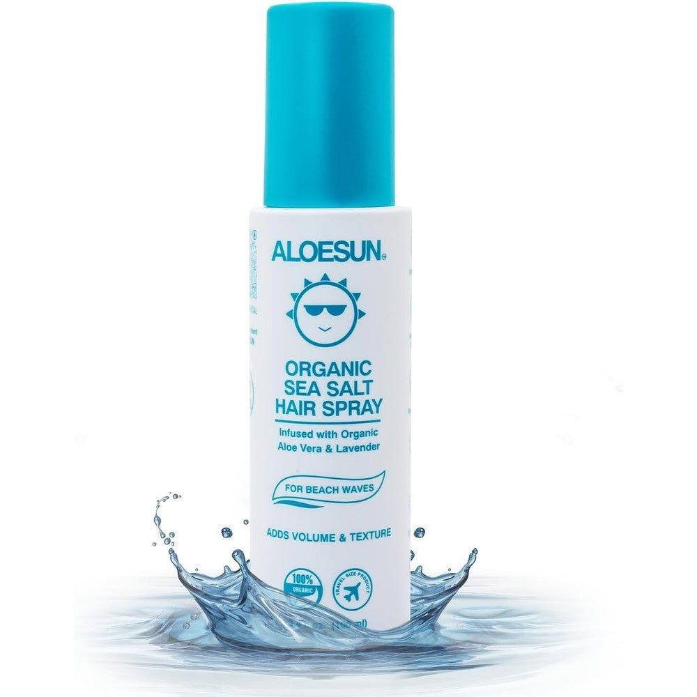 ALOESUN Organic Sea Salt Hair Spray front view for texturizing hair styling