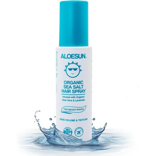 ALOESUN Organic Sea Salt Hair Spray front view for texturizing hair styling