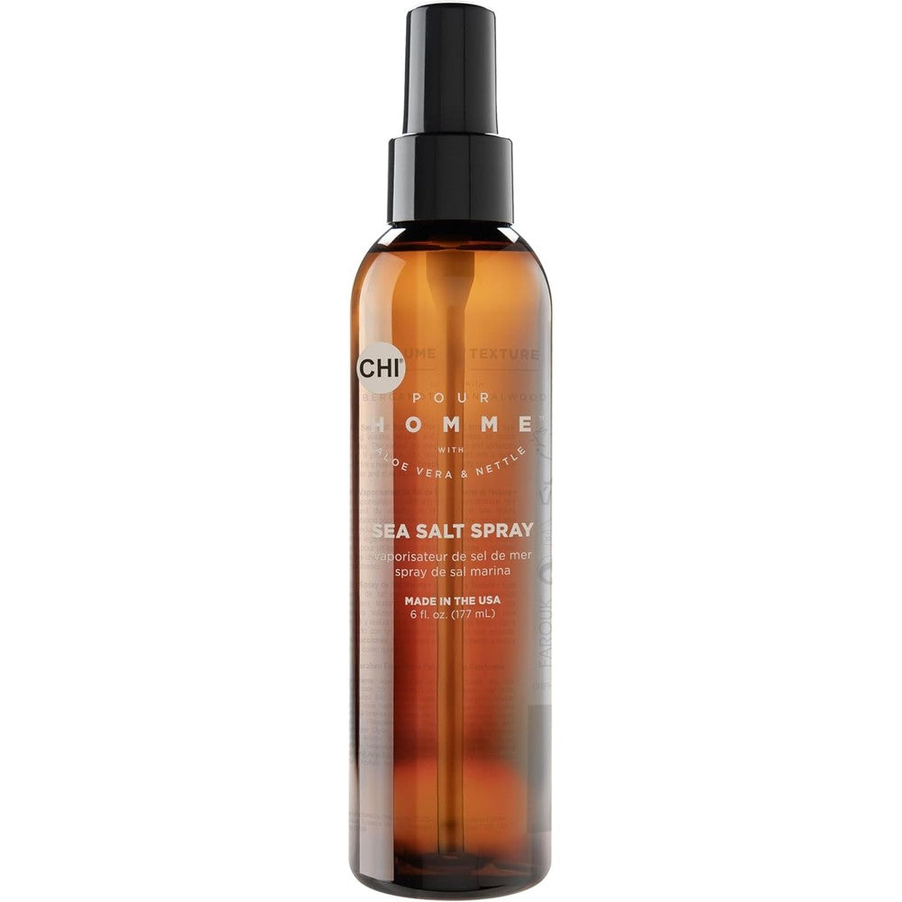 CHI Pour Homme Sea Salt Texturizing Hairspray front view premium men's styling spray