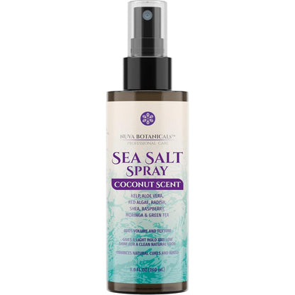 Nuva Botanicals Coconut Sea Salt Hair Texturizing Spray front view bottle.
