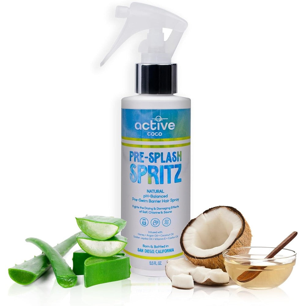 Active COCO Pre Swim Hair Protection Spray front view bottle for chlorine defense